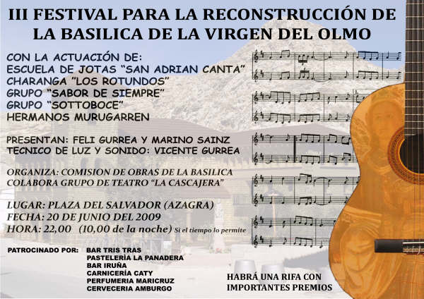 III festival para la reconstrucción de la nueva Basílica de la Virgen del Olmo de Azagra